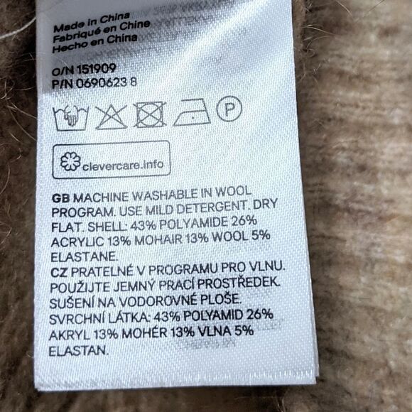 H&M Camel Tan Mohair Wool Blend Cowl Neck Oversized Sweater - Picture 3 of 4